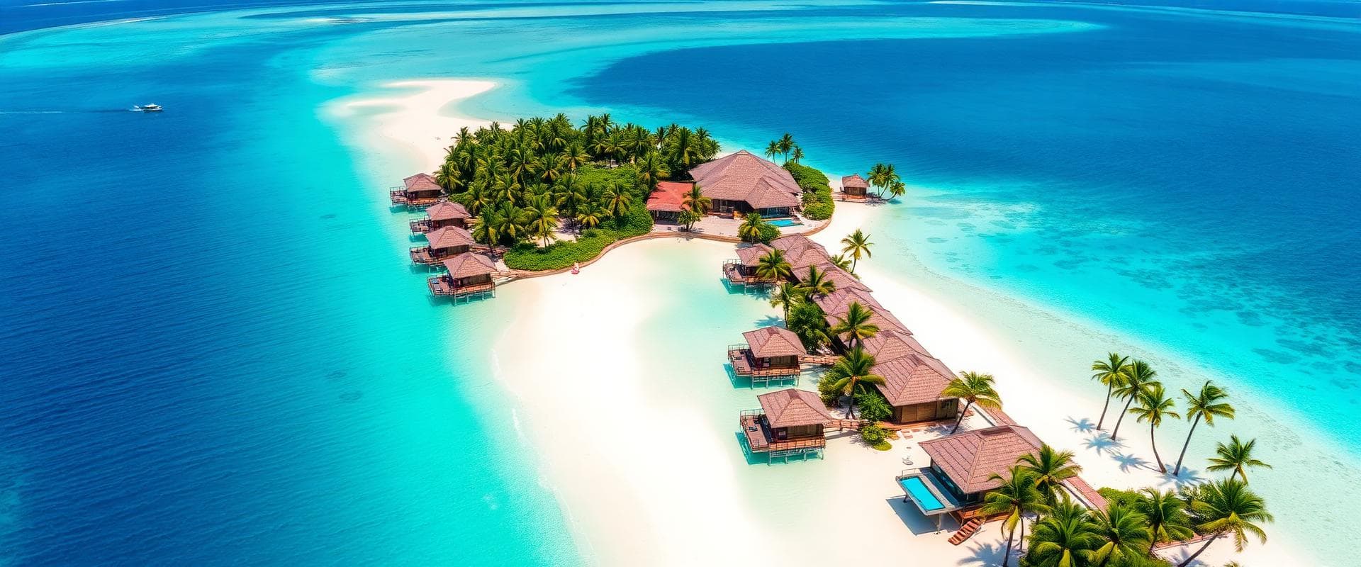 Resort tropical com águas cristalinas